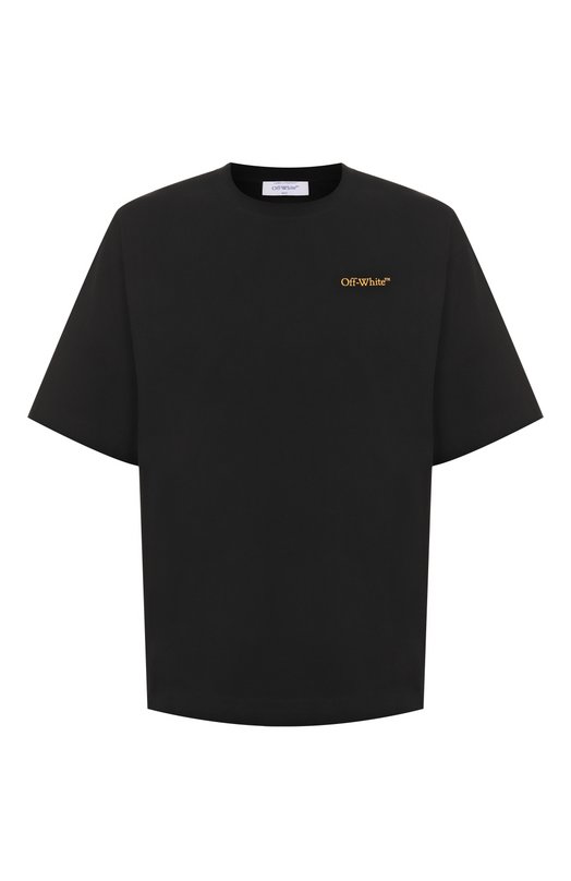 Хлопковая футболка Off-White 0MAA120S25JER00D Чёрный 0MAA120S25JER00D