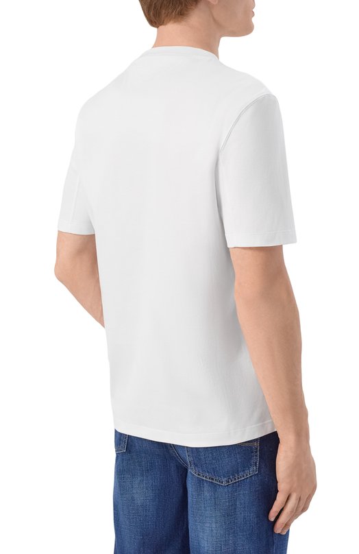 Хлопковая футболка Brunello Cucinelli M0B131356P Белый  M0B131356P Фото 4