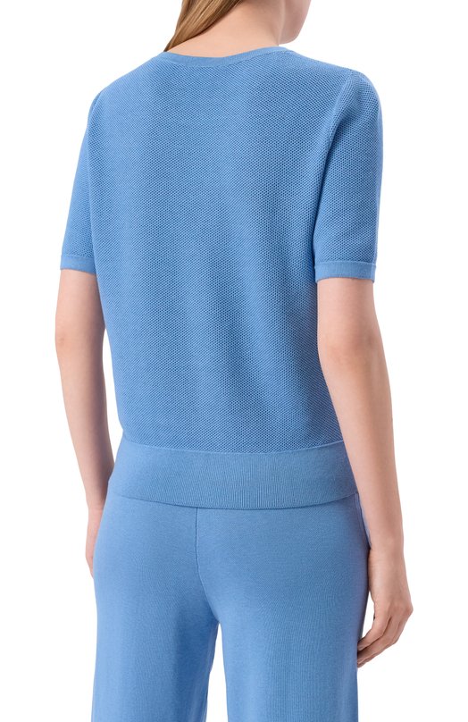 Топ из шелка и хлопка MVST WS61-607MU Голубой  WS61-607MU Фото 4