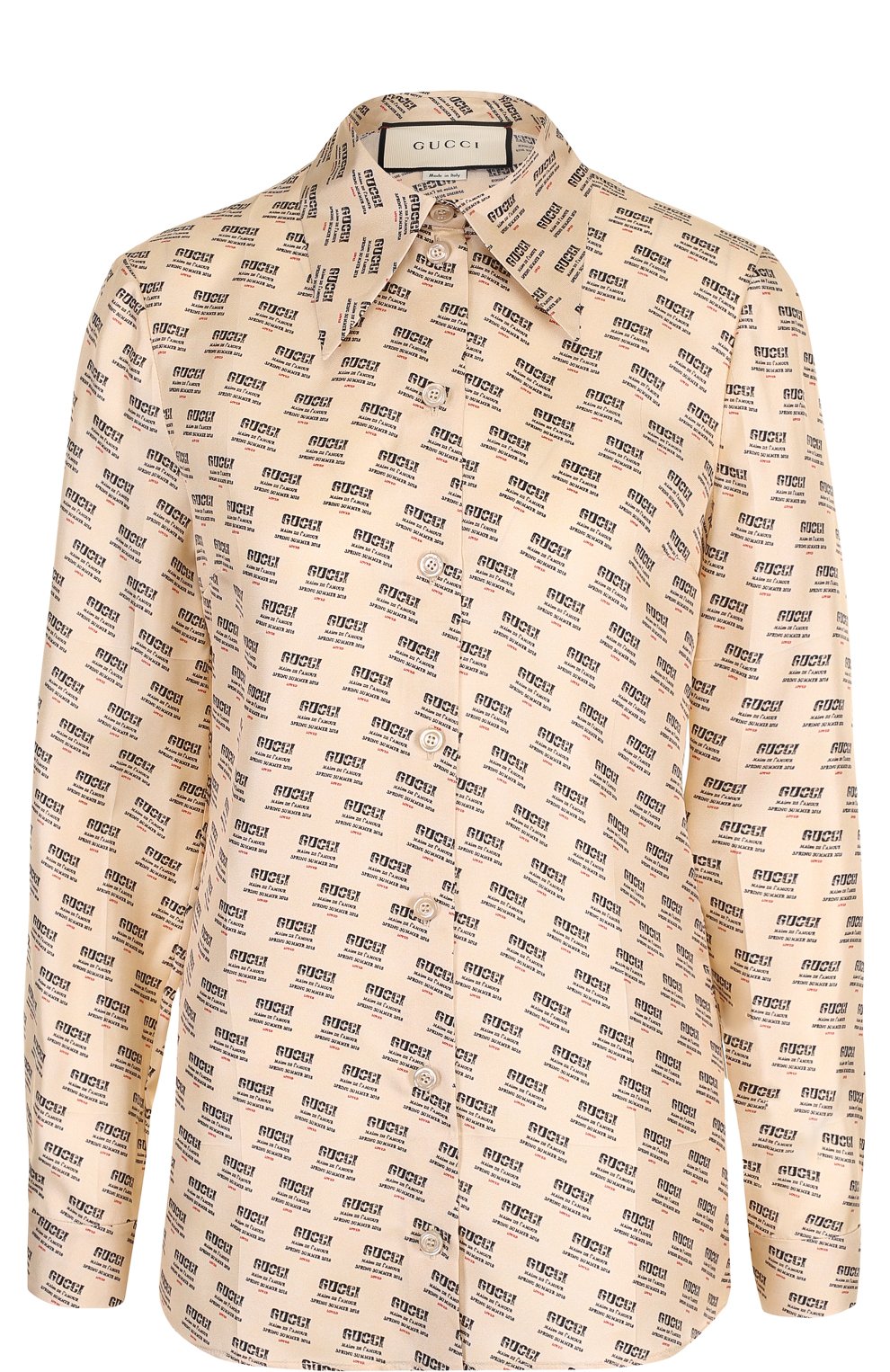 Шелковая блуза прямого кроя с логотипом бренда GUCCI, арт. 512819/ZKF06, фото 1