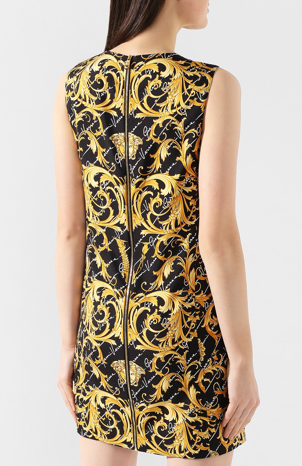 Шелковое платье VERSACE золотого цвета по цене 199500 руб., арт. A85342/A232981, фото 4 Шелковое платье VERSACE, арт. A85342/A232981, фото 4