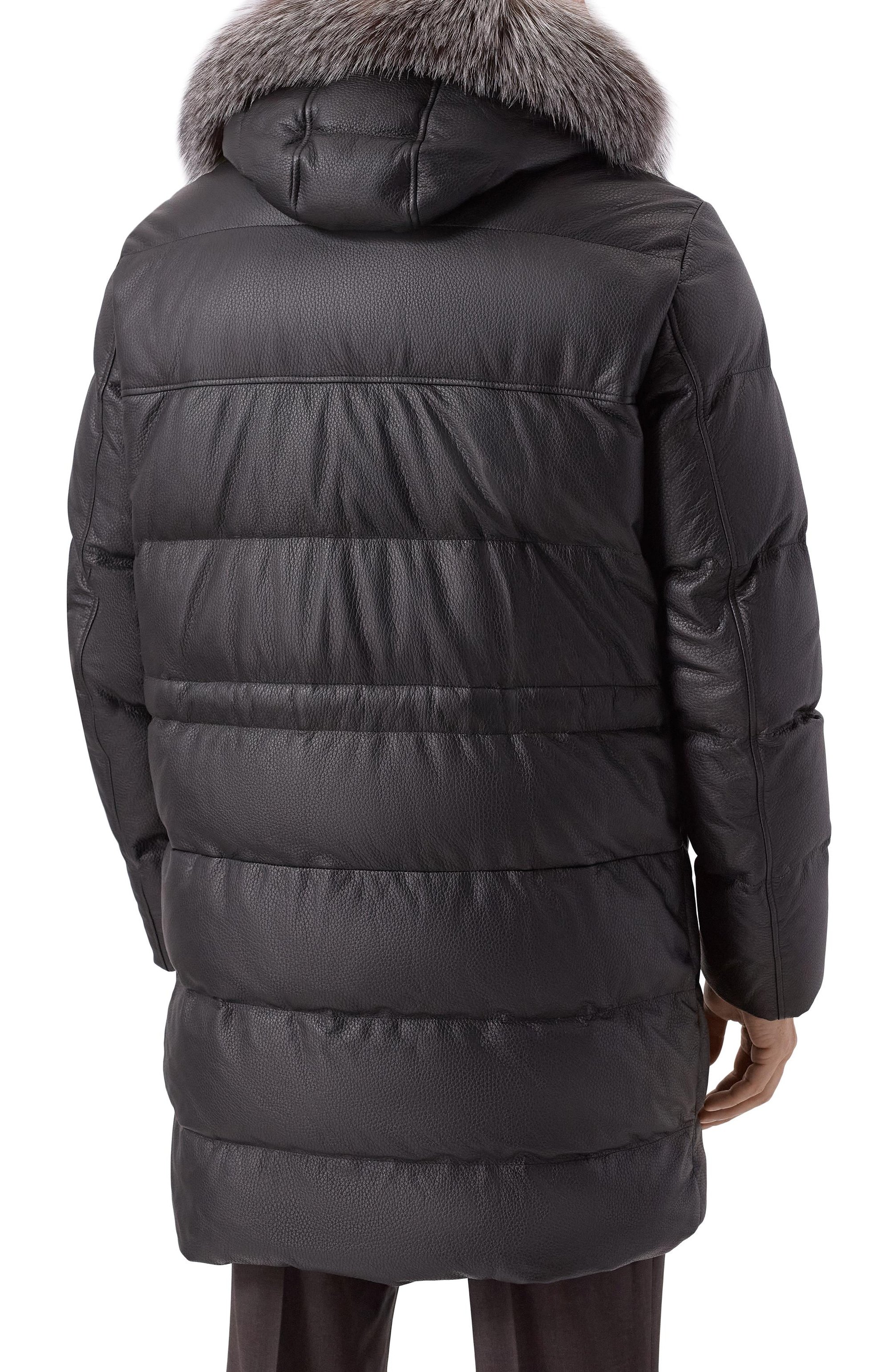 Кожаный пуховик с отделкой из песца STEFANO RICCI черного цвета по цене 995000 руб., арт. MDJ5300430/5901/60, фото 4 Кожаный пуховик с отделкой из песца STEFANO RICCI, арт. MDJ5300430/5901/60, фото 4