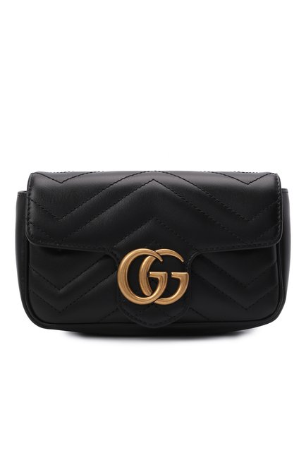 Женская сумка gg marmont super mini GUCCI черного цвета, арт. 476433/DTDCT | Фото 1 (Материал: Натуральная кожа; Ремень/цепочка: На ремешке; Размер: mini; Сумки-технические: Сумки через плечо)
