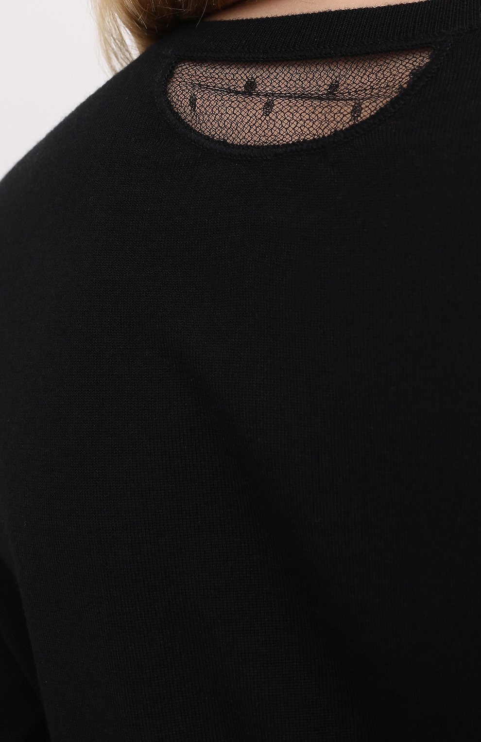 Кардиган из шерсти и шелка REDVALENTINO черного цвета по цене 33350 руб., арт. UR3KA00Z/4A7, фото 5 Кардиган из шерсти и шелка REDVALENTINO, арт. UR3KA00Z/4A7, фото 5