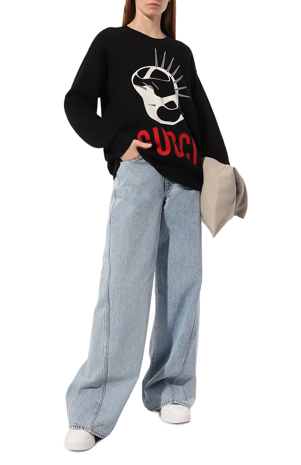 Хлопковый свитшот GUCCI черного цвета по цене 113000 руб., арт. 469250 XJBUG, фото 2 Хлопковый свитшот GUCCI, арт. 469250 XJBUG, фото 2