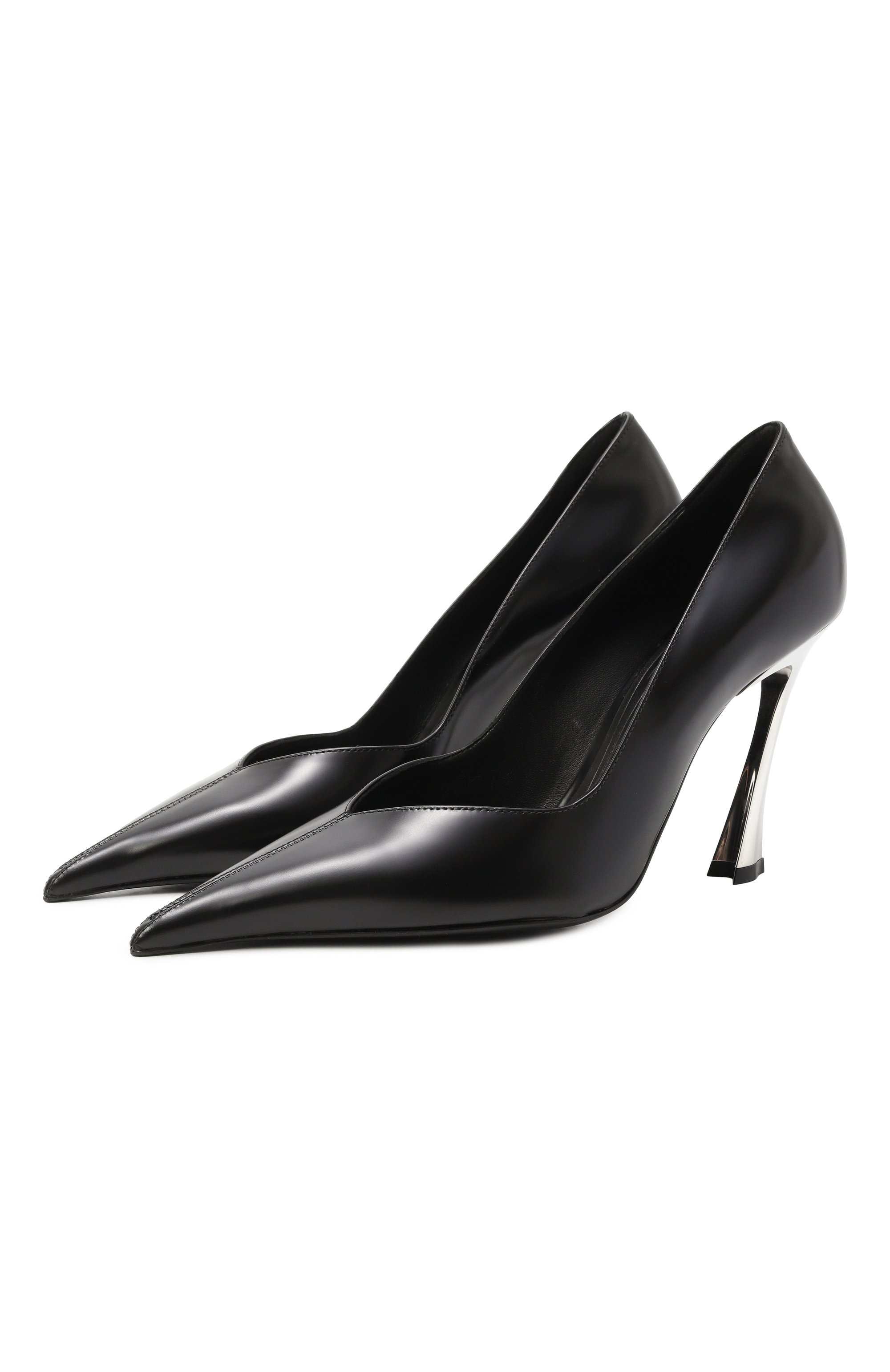 Кожаные туфли MUGLER черного цвета по цене 109000 руб., арт. MUWSS25SC051_SB001, фото 1 Кожаные туфли MUGLER, арт. MUWSS25SC051_SB001, фото 1