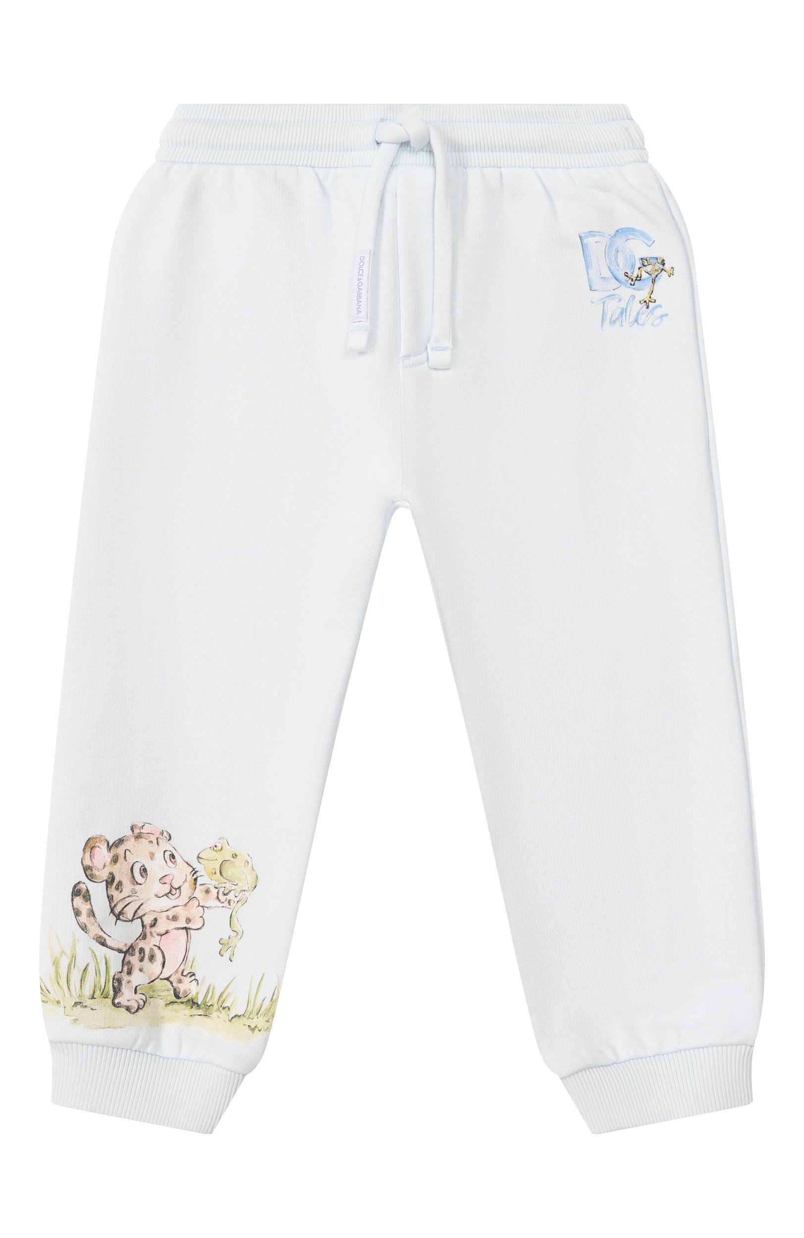 Хлопковые джоггеры DOLCE & GABBANA голубого цвета по цене 32050 руб., арт. L1JPKG/G7P8H, фото 1 Хлопковые джоггеры DOLCE & GABBANA, арт. L1JPKG/G7P8H, фото 1