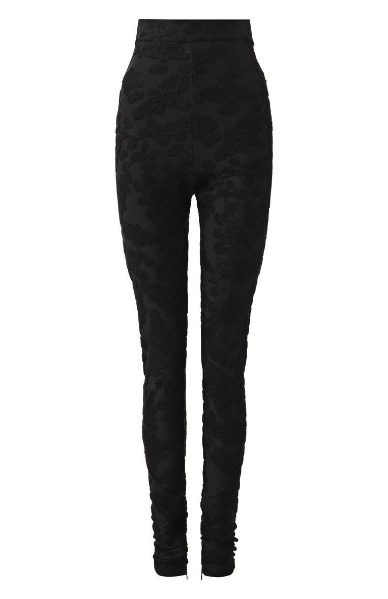 Женские легинсы из вискозы BALMAIN черного цвета, арт. DF00C040/JJ39 | Фото 1 (Длина (брюки, джинсы): Удлиненные; Материал внешний: Вискоза, Синтетический материал; Женское Кросс-КТ: Леггинсы-одежда; Стили: Гламурный)