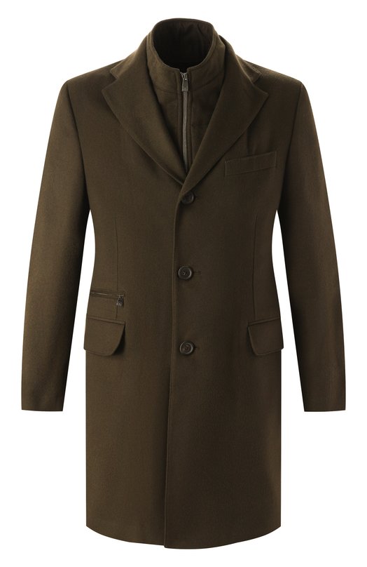 Шерстяное пальто Corneliani 941508-9412321 Хаки 941508-9412321