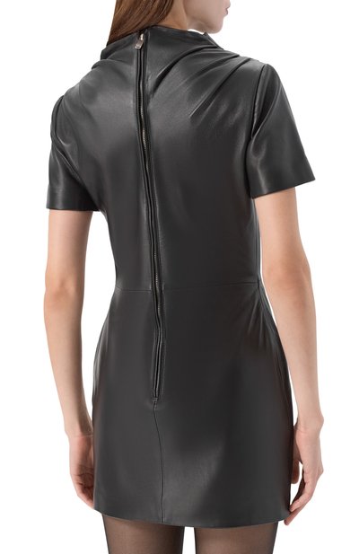 Кожаное платье GIUSEPPE DI MORABITO черного цвета по цене 127500 руб., арт. 05FWDR454P 05351, фото 4 Кожаное платье GIUSEPPE DI MORABITO, арт. 05FWDR454P 05351, фото 4