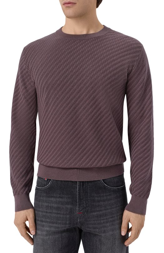 Джемпер из хлопка и шелка Brioni UMQ90L/PAK22 Коричневый  UMQ90L/PAK22 Фото 3