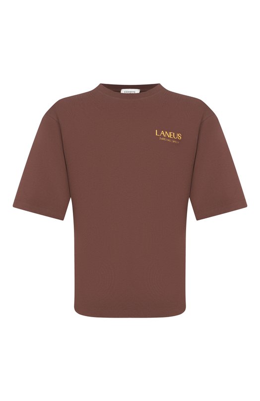 Хлопковая футболка Laneus S6LAMATH118 Коричневый S6LAMATH118
