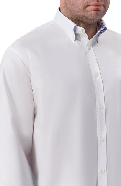 Хлопковая рубашка PAUL&SHARK белого цвета по цене 31250 руб., арт. 26413012R, фото 5 Хлопковая рубашка PAUL&SHARK, арт. 26413012R, фото 5