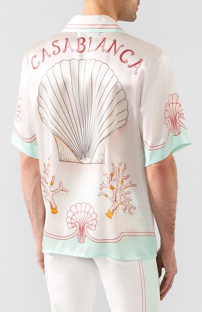 Шелковая рубашка CASABLANCA, арт. MS20-SH-003 SH0RT SLEEVE SHIRT LES C0QUILLAGES, фото 4