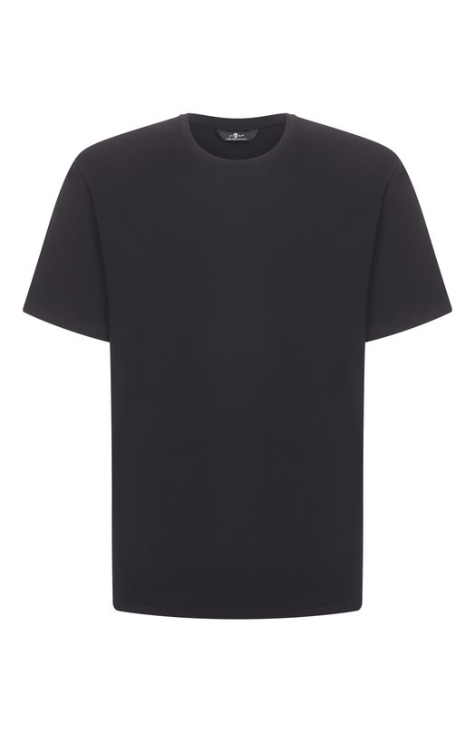 Хлопковая футболка 7 For All Mankind 7MR01237-BLK Чёрный 7MR01237-BLK