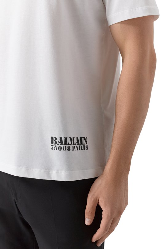 Хлопковая футболка Balmain FH1EG000/BD04 Белый  FH1EG000/BD04 Фото 5