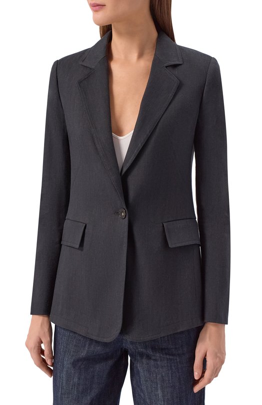 Жакет изо льна и вискозы Lorena Antoniazzi P2640GA08A/3347 Чёрный  P2640GA08A/3347 Фото 3