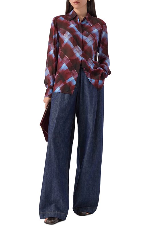 Рубашка из вискозы Dries Van Noten 010706-2108-358 Бордовый  010706-2108-358 Фото 2