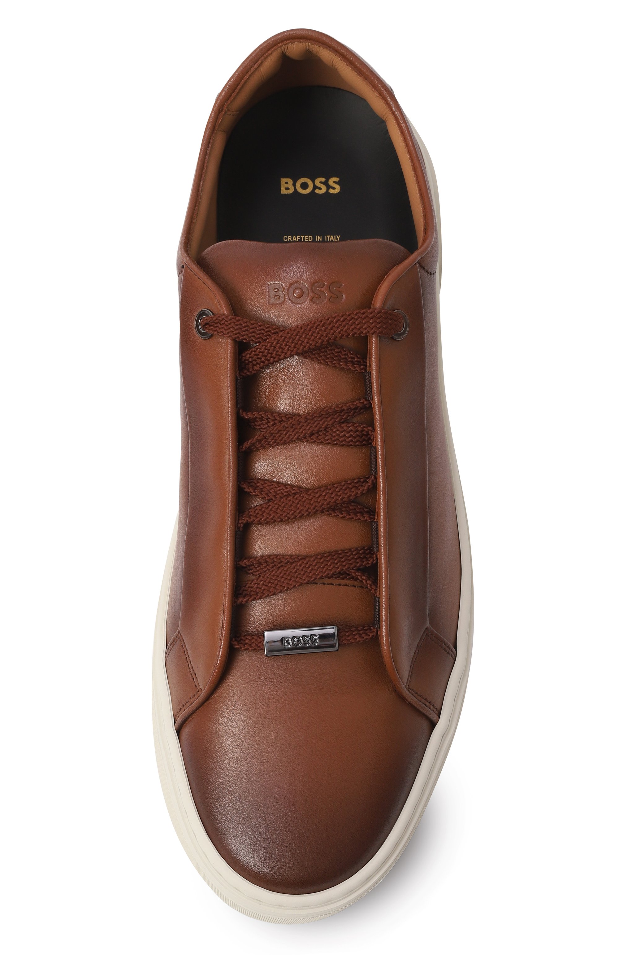 Кожаные кеды gary BOSS коричневого цвета по цене 59850 руб., арт. 50536619, фото 6 Кожаные кеды gary BOSS, арт. 50536619, фото 6