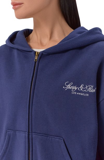 Хлопковая толстовка SPORTY AND RICH темно-синего цвета по цене 38600 руб., арт. ST09476269BL106, фото 5 Хлопковая толстовка SPORTY AND RICH, арт. ST09476269BL106, фото 5