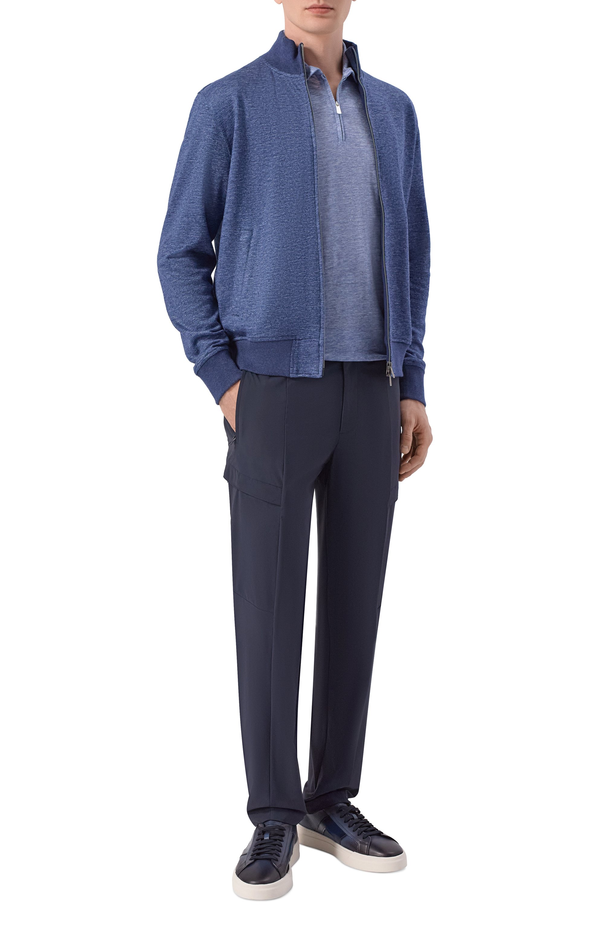 Льняное поло FEDELI, арт. TU000242/LIN0 JERSEY MELANGE, фото 2