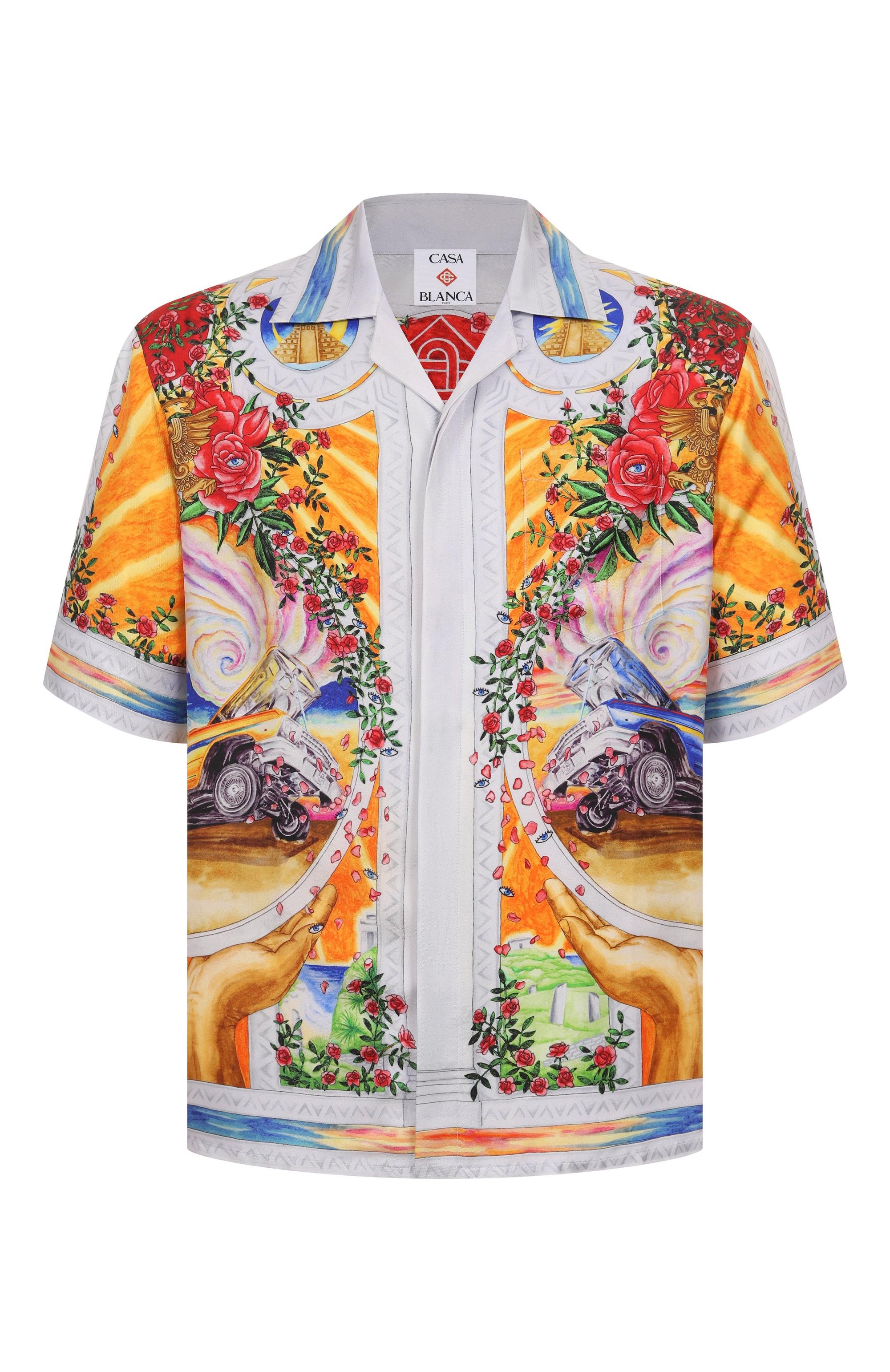 Шелковая рубашка CASABLANCA разноцветного цвета по цене 109500 руб., арт. U-MS25-SH-003-05, фото 1 Шелковая рубашка CASABLANCA, арт. U-MS25-SH-003-05, фото 1