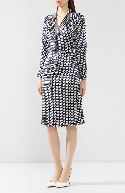 Шелковое платье KITON темно-синего цвета по цене 157500 руб., арт. D49312K09S75, фото 3 Шелковое платье KITON, арт. D49312K09S75, фото 3