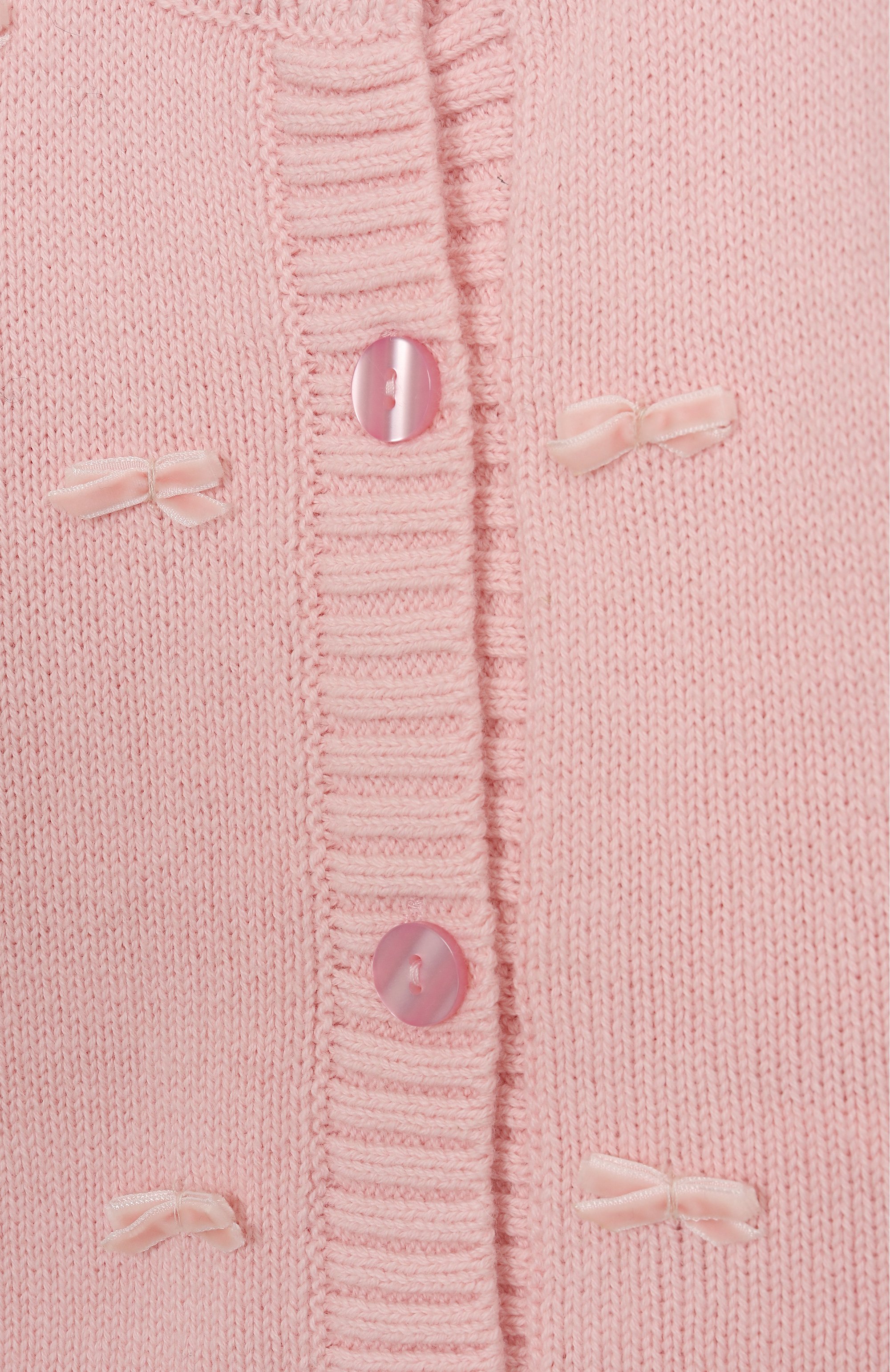 Хлопковый кардиган MONNALISA светло-розового цвета по цене 18500 руб., арт. 37F800, фото 3 Хлопковый кардиган MONNALISA, арт. 37F800, фото 3