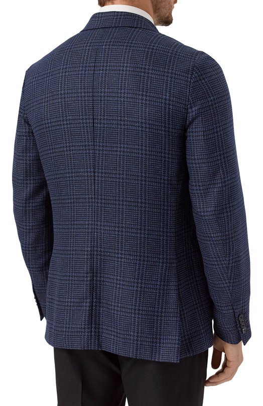 Пиджак из шелка и шерсти Zegna 1D7SG0/916702A9 Синий  1D7SG0/916702A9 Фото 5