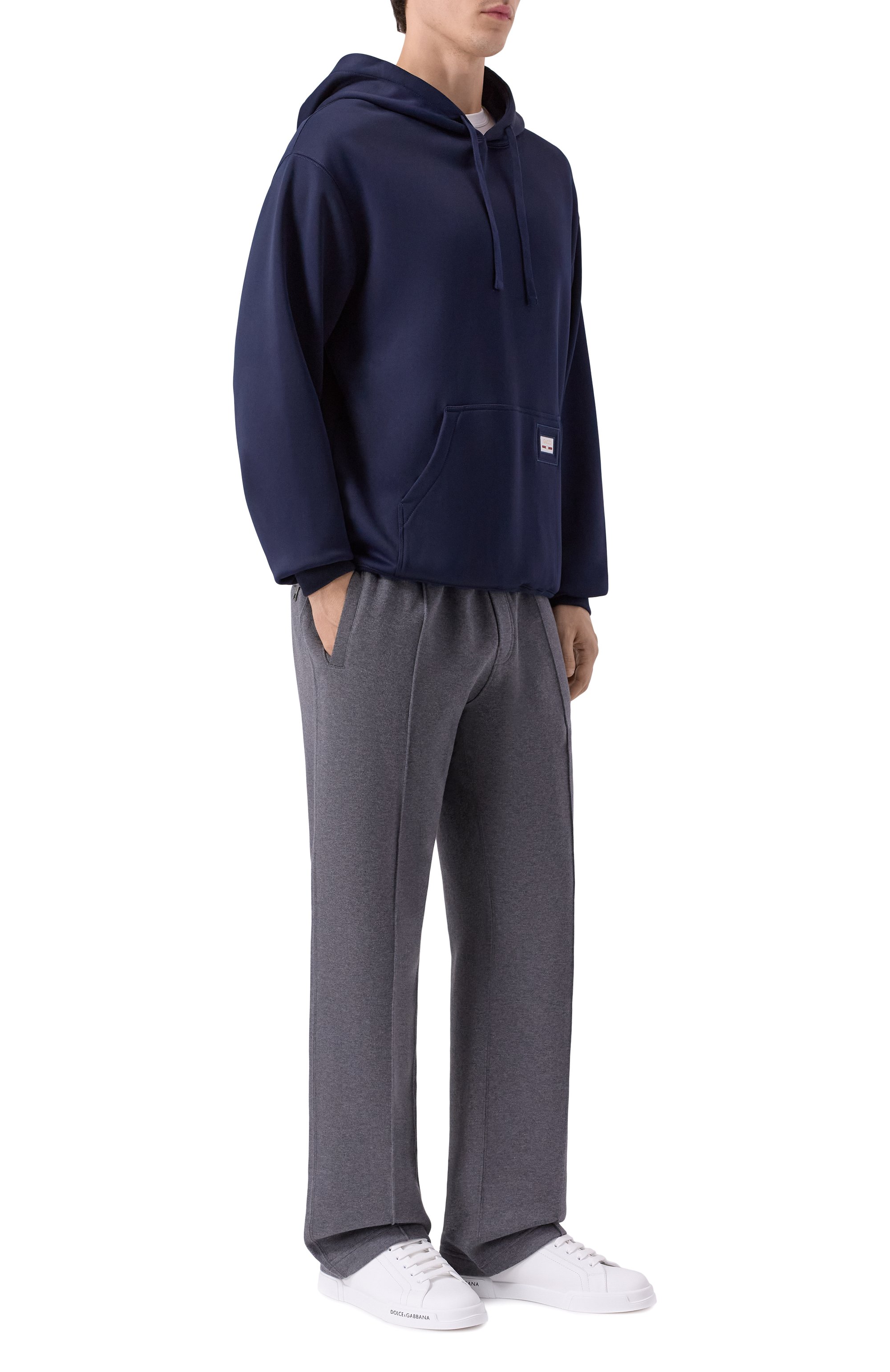 Хлопковые брюки DOLCE & GABBANA серого цвета по цене 125500 руб., арт. GP0M5Z/G7PJ7, фото 2 Хлопковые брюки DOLCE & GABBANA, арт. GP0M5Z/G7PJ7, фото 2