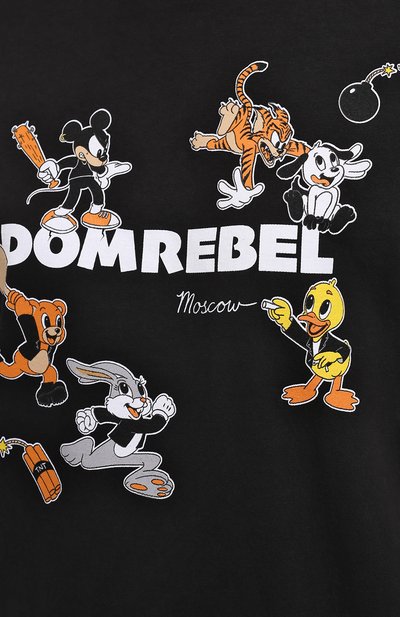 Хлопковая футболка DOMREBEL черного цвета по цене 14200 руб., арт. T00NZ/0VER TEE/W, фото 5 Хлопковая футболка DOMREBEL, арт. T00NZ/0VER TEE/W, фото 5