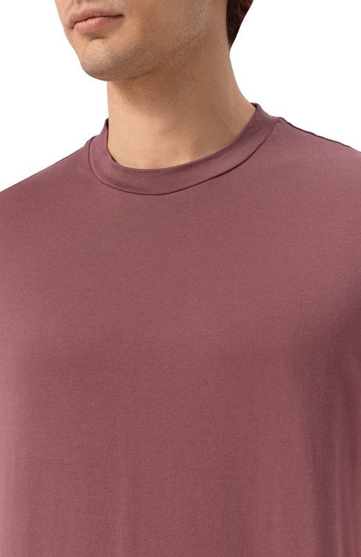 Хлопковая футболка Brioni UJSY0L/0D620 Розовый  UJSY0L/0D620 Фото 5