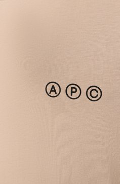 Женская хлопковый лонгслив A.P.C. бежевого цвета, арт. C0HBM-M26438 | Фото 6 (Драгоценные камни: Проставлено; Длина (для топов): Стандартные; Рукава: Длинные; Материал сплава: Проставлено; Стили: Кэжуэл; Материал внешний: Хлопок; Принт: С принтом)