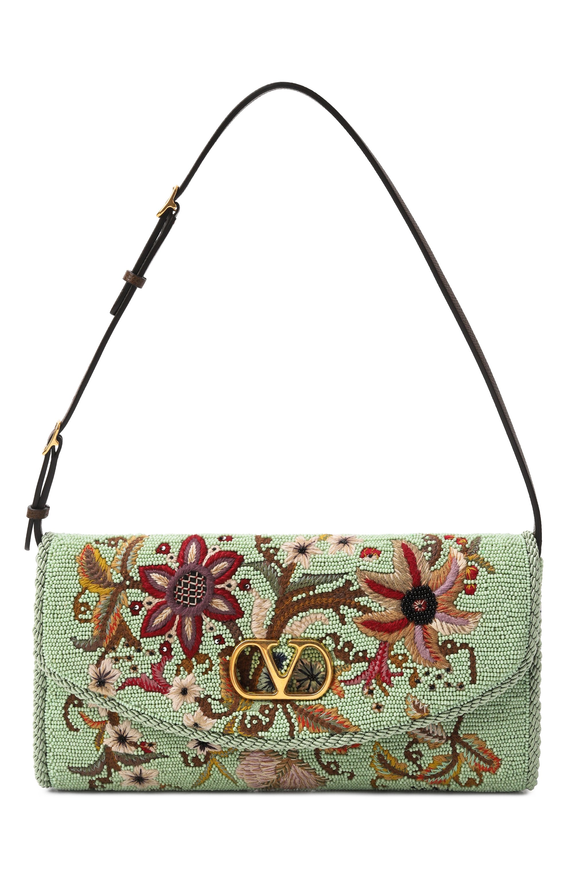 Сумка devain small VALENTINO светло-зеленого цвета по цене 540500 руб., арт. 8W2B0T31/LTT, фото 1 Сумка devain small VALENTINO, арт. 8W2B0T31/LTT, фото 1