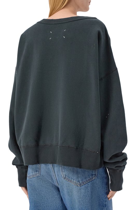 Хлопковый свитшот Maison Margiela S50GU0237/M25019 Синий  S50GU0237/M25019 Фото 4
