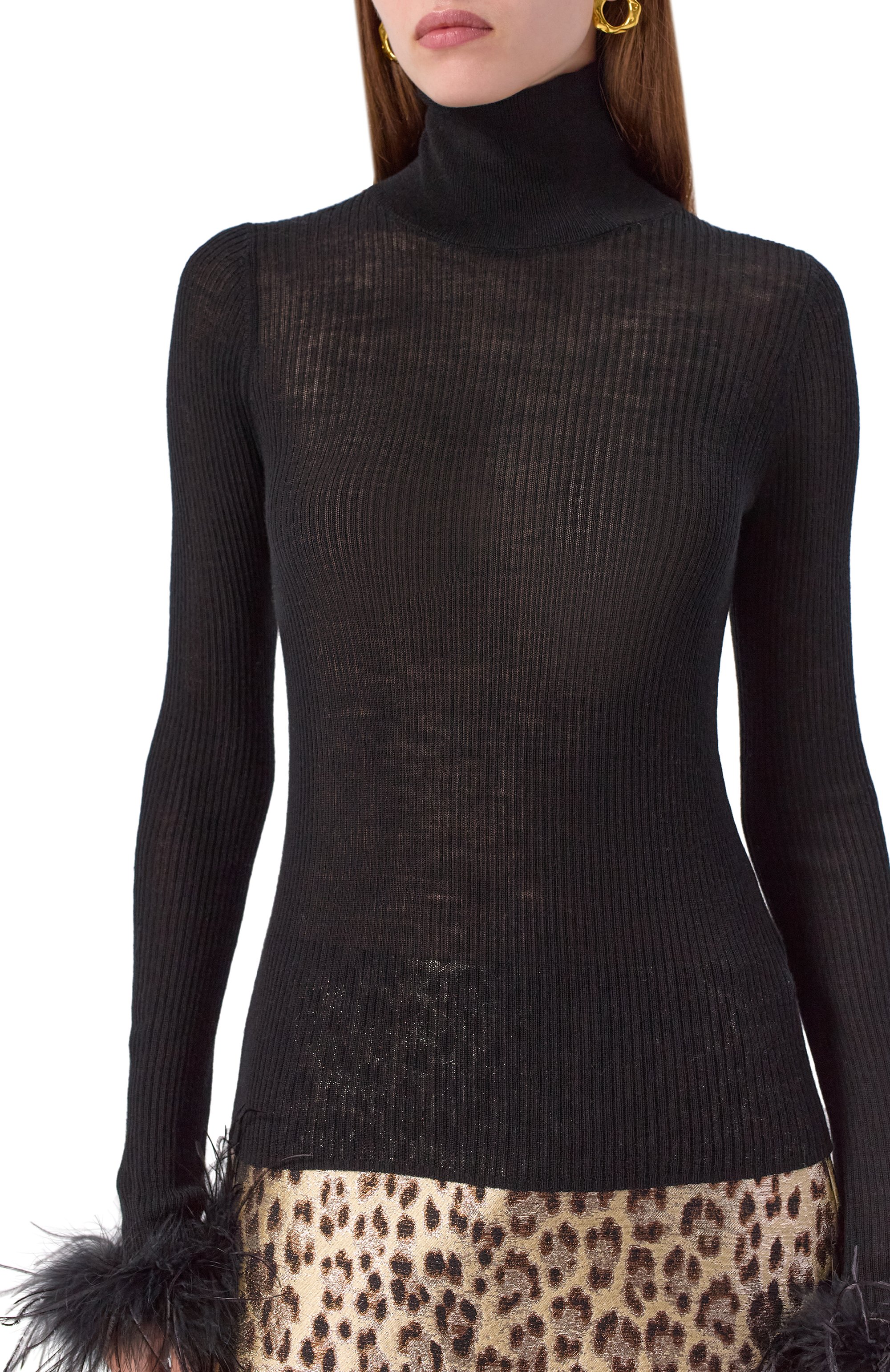 Шерстяная водолазка BLUMARINE черного цвета по цене 76850 руб., арт. 2M647A, фото 5 Шерстяная водолазка BLUMARINE, арт. 2M647A, фото 5