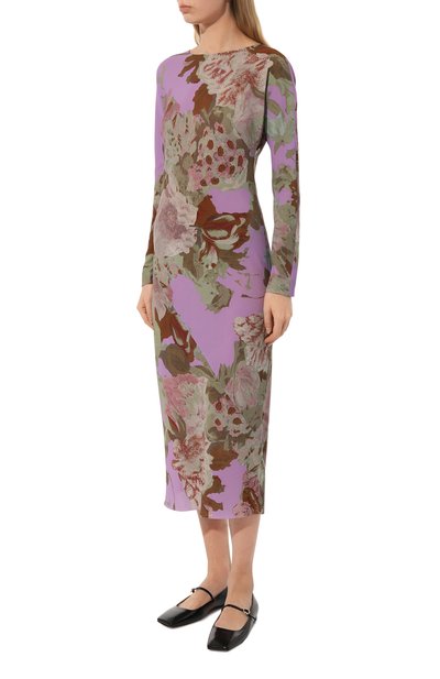 Платье DRIES VAN NOTEN сиреневого цвета по цене 108500 руб., арт. 232-011025-7011, фото 3 Платье DRIES VAN NOTEN, арт. 232-011025-7011, фото 3
