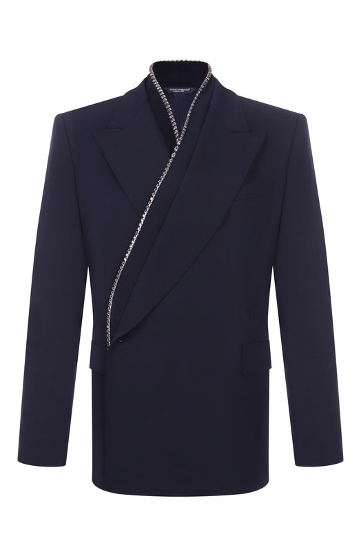 Шерстяной пиджак Dolce & Gabbana G2RR6Z/FUBGB Синий G2RR6Z/FUBGB