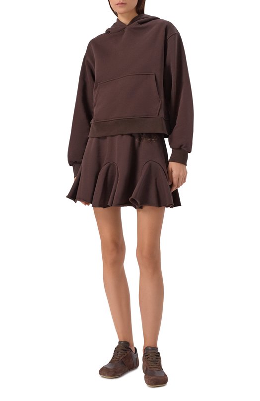 Хлопковая юбка Comme des Fuckdown CFABW01394 Коричневый  CFABW01394 Фото 2