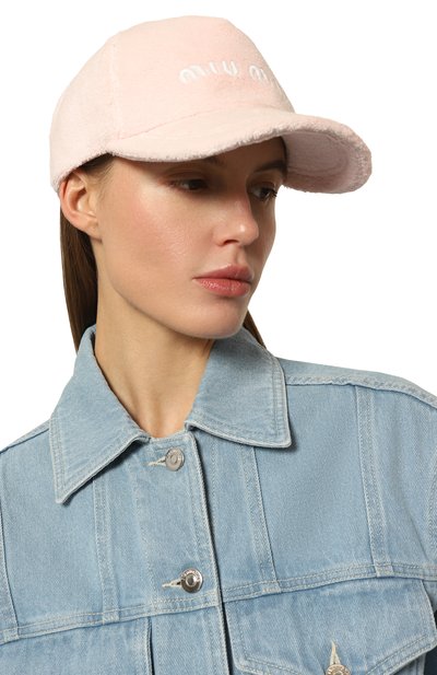 Хлопковая бейсболка MIU MIU, арт. 5HC179-2DPO-F0442, фото 2