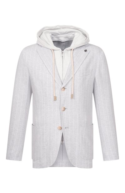 Мужской пиджак из хлопка и льна GRAN SASSO, арт. 78113/79306