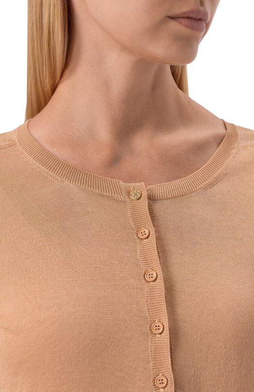 Хлопковый пуловер Elie Saab T0268/CK017 Бежевый  T0268/CK017 Фото 5