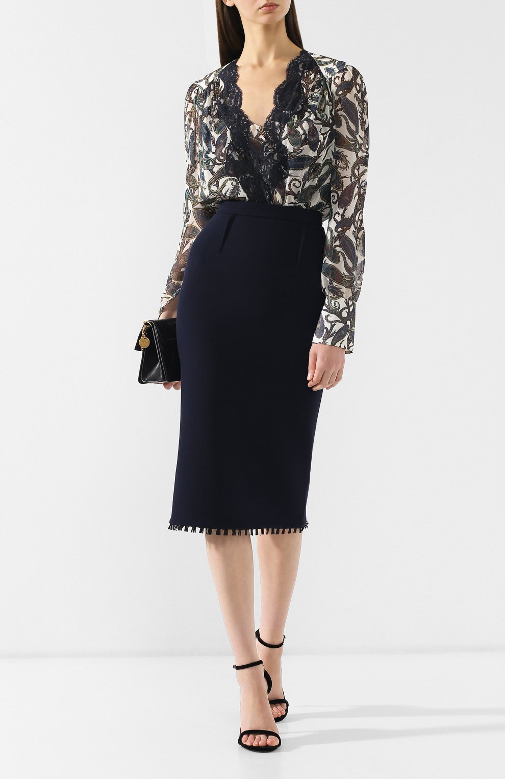 Шерстяная юбка-карандаш ROLAND MOURET синего цвета по цене 82350 руб., арт. PS19/S4134/F0248, фото 2 Шерстяная юбка-карандаш ROLAND MOURET, арт. PS19/S4134/F0248, фото 2