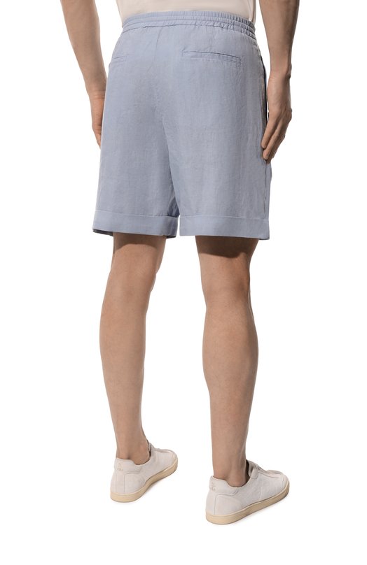 Льняные шорты Canali 95606/SG02985 Голубой  95606/SG02985 Фото 4