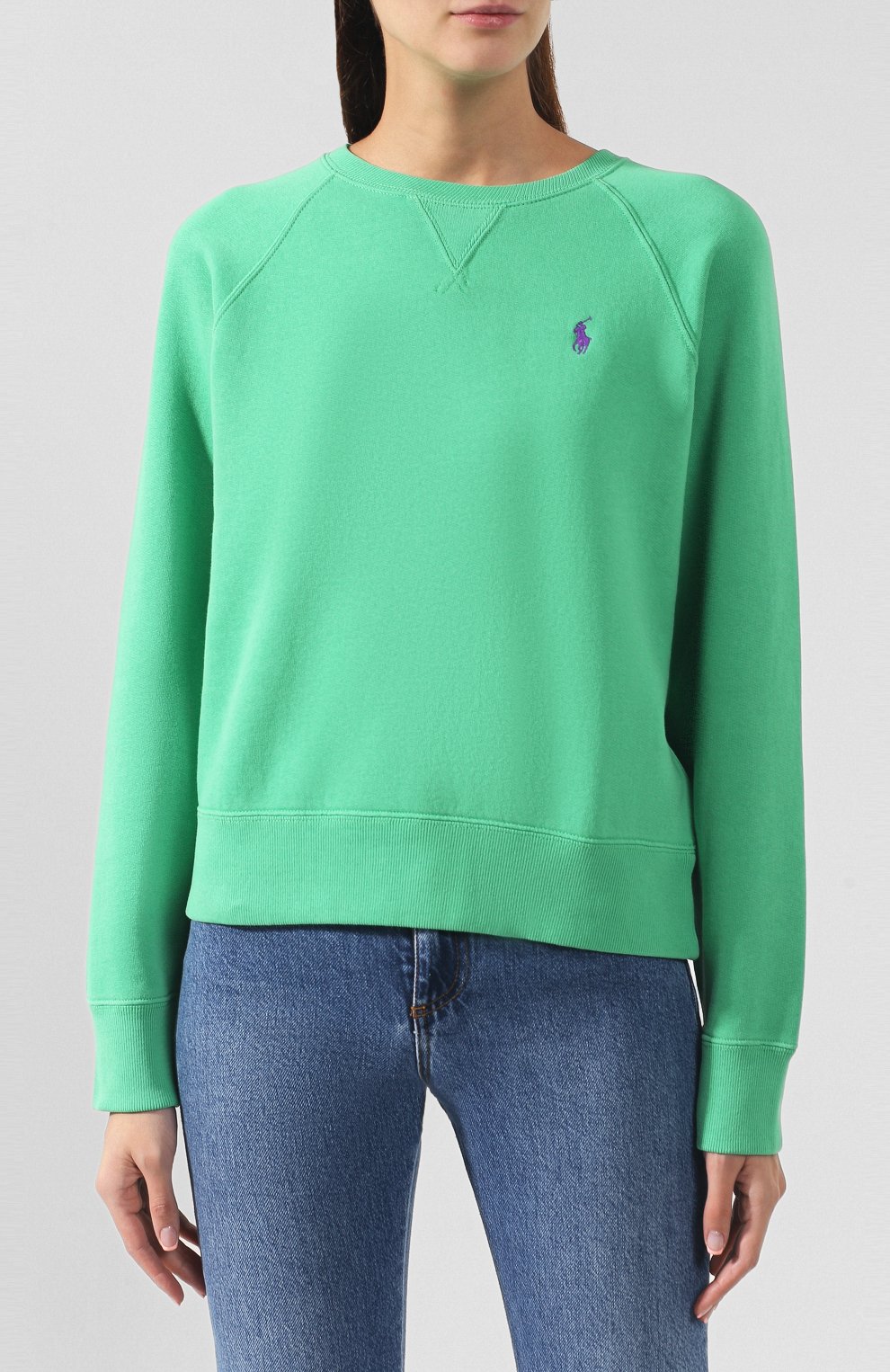 Хлопковый свитшот POLO RALPH LAUREN зеленого цвета по цене 11800 руб., арт. 211704751, фото 3 Хлопковый свитшот POLO RALPH LAUREN, арт. 211704751, фото 3