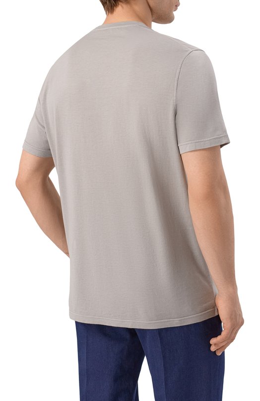 Футболка из хлопка и кашемира Kiton UMK0872 Серый  UMK0872 Фото 4