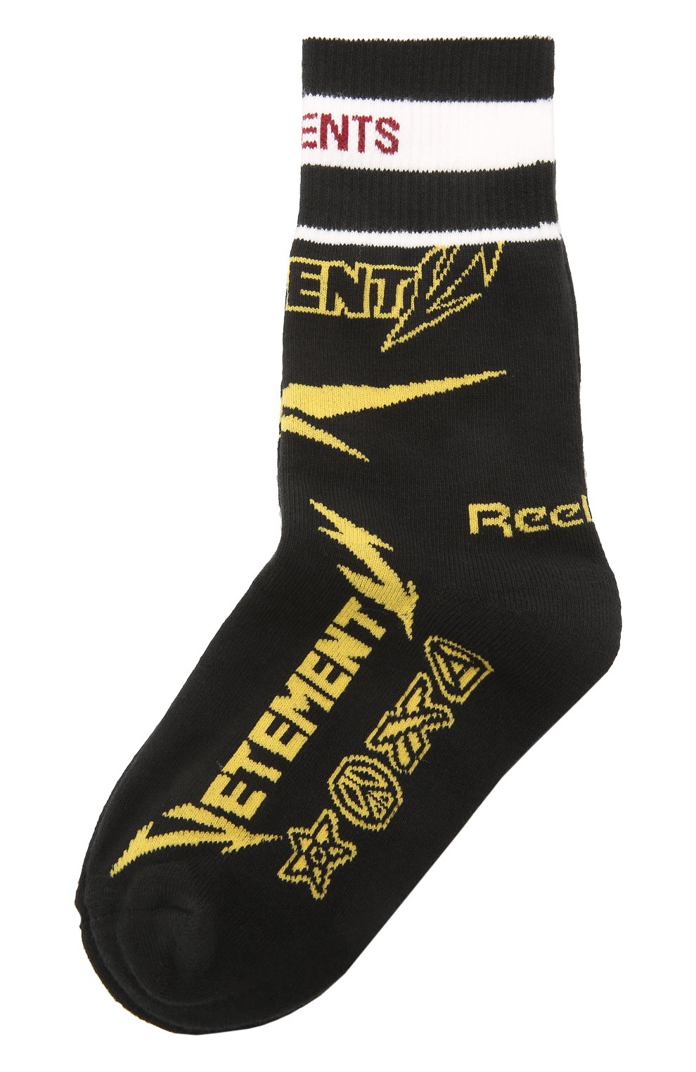 Хлопковые носки VETEMENTS черного цвета по цене 14750 руб., арт. UE51S0200B 1053/W, фото 1 Хлопковые носки VETEMENTS, арт. UE51S0200B 1053/W, фото 1