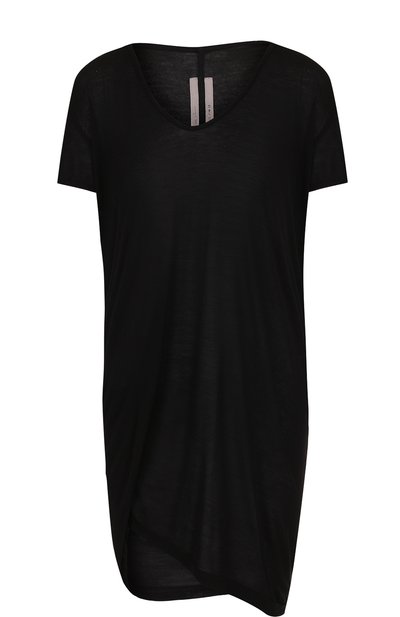 Удлиненная футболка из смеси вискозы и шелка RICK OWENS, арт. RP18F4206/JS, фото 1