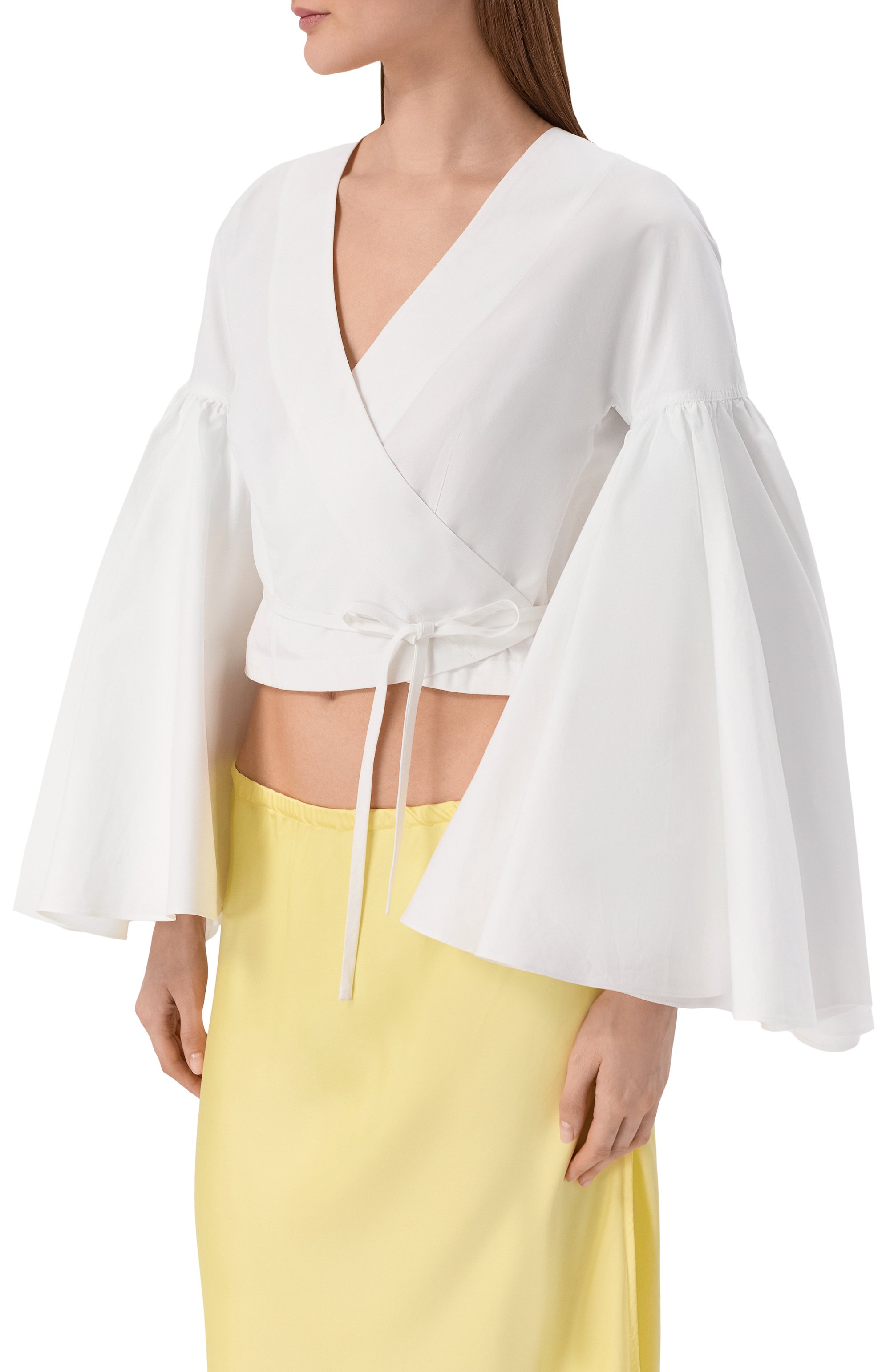 Хлопковая блузка JACQUEMUS белого цвета по цене 99500 руб., арт. 26ET0W00904AW00648, фото 3 Хлопковая блузка JACQUEMUS, арт. 26ET0W00904AW00648, фото 3