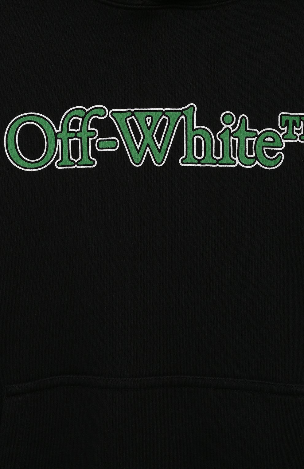 Хлопковое худи OFF-WHITE черного цвета по цене 25200 руб., арт. 0BBB001S24FLE003/12-12+, фото 3 Хлопковое худи OFF-WHITE, арт. 0BBB001S24FLE003/12-12+, фото 3